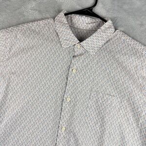 Peter Millar Shirt Men XL Geometric Cocktails All Over Print Short Sleeve Button